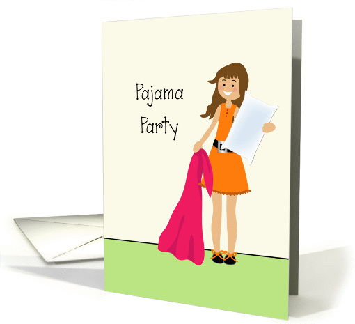 For Girls-Pajama Party Invitation Greeting Card-Slumber... (545754)