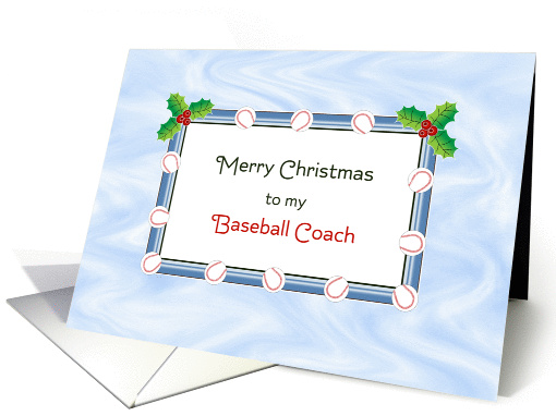 For Baseball Coach Christmas Card - Baseball Theme-Merry... (546531)