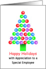 Employee Business Christmas Card-Happy Holidays Ornament Tree card