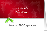 Business Season’s Greetings Christmas Card-Customizable Text card