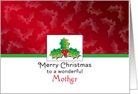 For Mom Christmas Greeting Card - Holly and Berry card