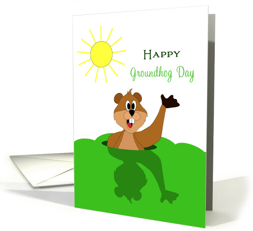 Happy Groundhog Day Card with Shadow-Sun-February 2 card (547899)