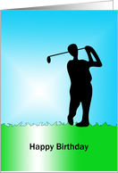 Golfer Birthday Greeting Card-Silhouette card