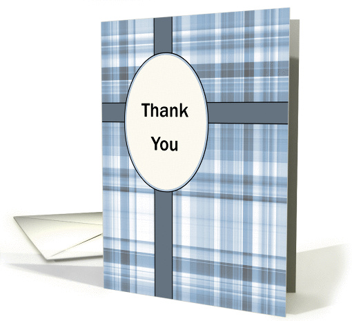 Business Thank You Greeting Card-Blue Plaid card (550946)