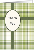 Thank You-Green Plaid card
