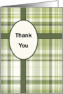 Thank You-Green Plaid card