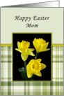 Mom Easter Card-Green Plaid Daffodils card