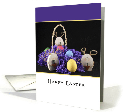 General Happy Easter Greeting Card - Easter Bunnies-Easter Eggs card