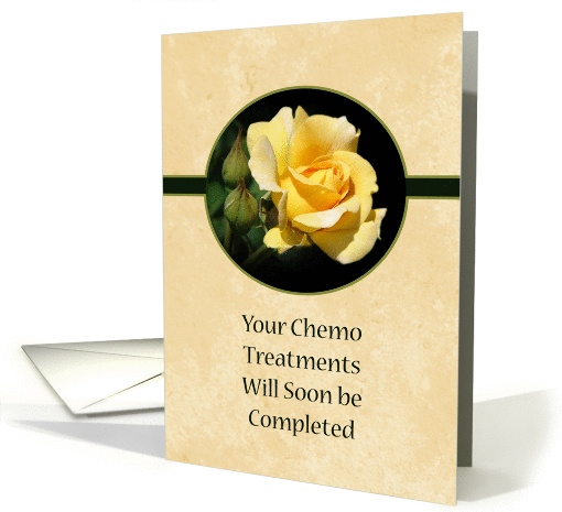 Last Chemo Treatment Greeting Card Yellow Rose for Cancer Patient card