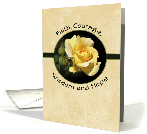 For Cancer Patient Encouragement GreetingCard-Faith-Courage-Hope card