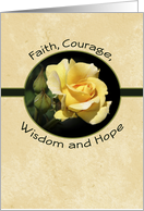 For Cancer Patient Encouragement GreetingCard-Faith-Courage-Hope card