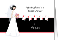 Vegas Bridal Shower Invitation-Retro Girl Bride-Playing Cards