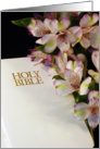 Religious Bible and Lilies card
