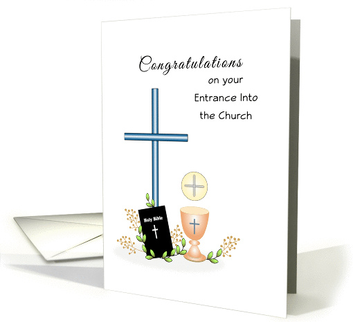 RCIA Congratulations Greeting Card-Entrance Into the Church-Cross card
