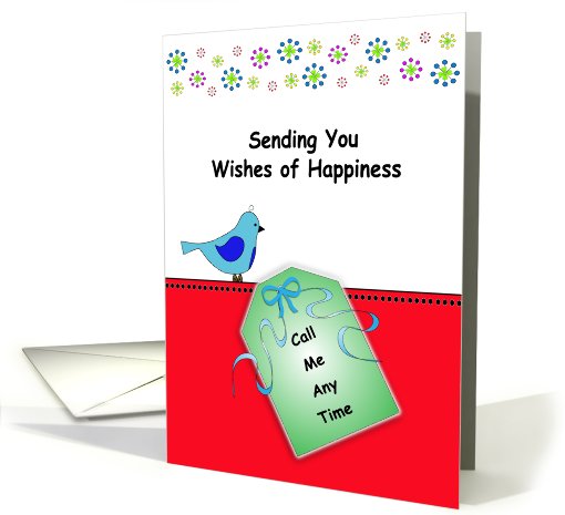 Happiness Card for Sadness or Depression with Blue Bird card (566865)
