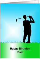 For Dad Golf Birthday Greeting Card-Golfer Silhouette card
