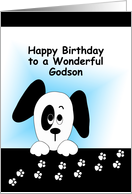 Godson Birthday Greeting Card with Dog and Paw Prints card
