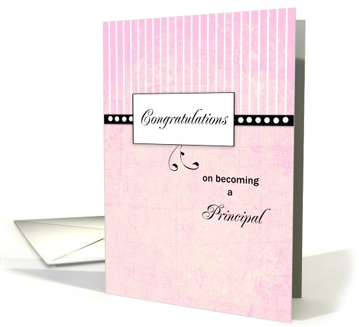 Congratulations - Becoming Principal Pink Black card (570178)