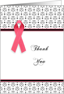 For Caregiver Breast Cancer Thank You Greeting Card-Pink Ribbon card