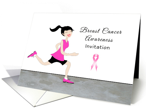 Breast Cancer Awareness Marathon Invitation-Retro Girl... (578481)