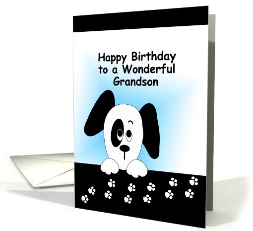 Grandson Birthday with Puppy Dog card (581243)