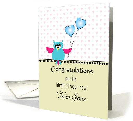 For New Twin Sons / Twin Boys Greeting Card-Two Baby Boys card