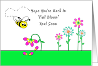 Get Well - Bumble Bee and Flowers card