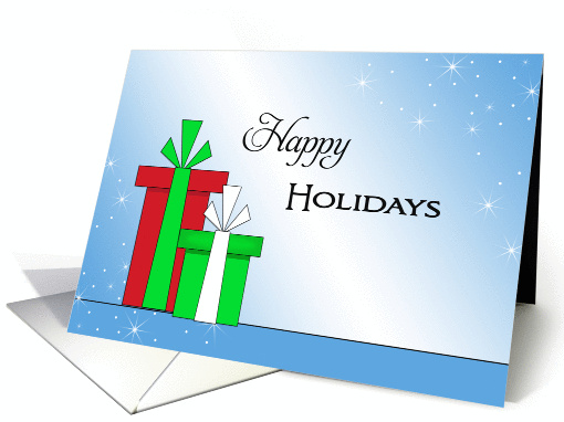 Christmas Card with Green and Red Christmas Presents-Happy... (632461)