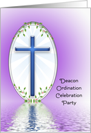 Deacon Ordination Party Invitation Greeting Card-Cross and Reflection card