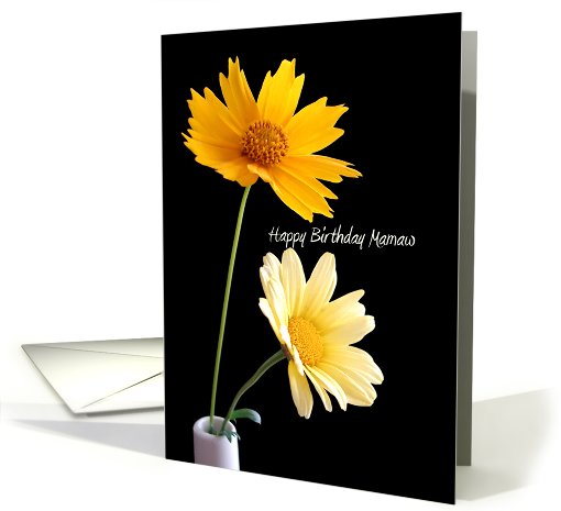 Happy Birthday Mamaw with Yellow Flowers card (641447)