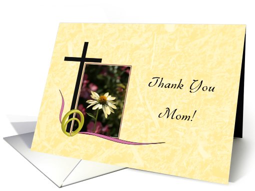 Thank You Mom For Wedding-Cross, Flower, Rings, Ribbon, card (642669)