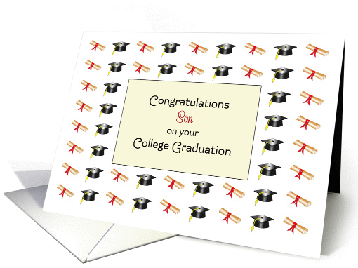 For Son on Your College Graduation Greeting Card - Scrolls... (644363)