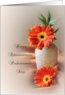 Administrative Professionals Day Greeting Card-Orange Gerbera Daisies card