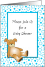 Baby Invitation for Boy - Bear card