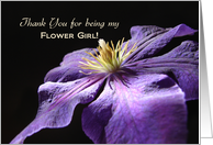 Flower Girl Thank You, Purple Clematis card