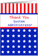 System Administrator Appreciation Day-Patriotic Stars and Stripes card