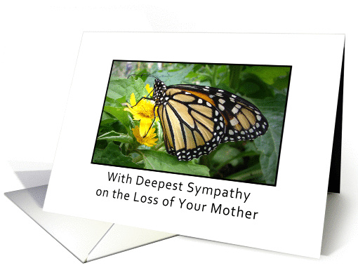 Loss of Mother Sympathy Card-Monarch Butterfly on Flower card (650326)