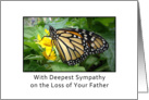 Loss of Father Sympathy, butterfly card