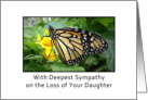 Loss of Daughter Sympathy, butterfly card
