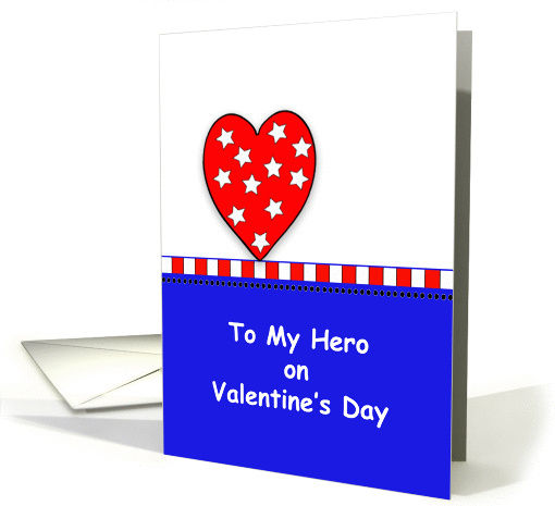 Military Valentine's Day Greeting Card-Heart with White Stars card