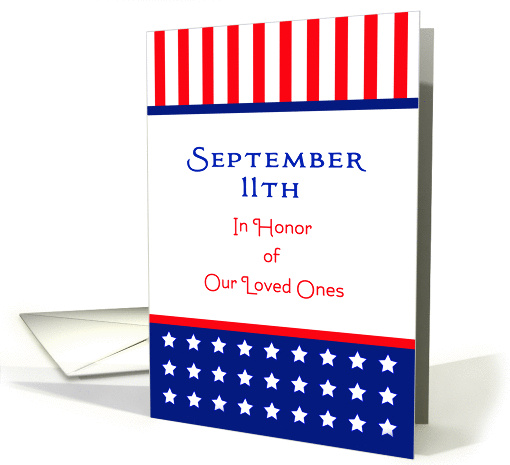 Patriot Day-September 11th-9/11 Remembrance Card-Stars & Stripes card