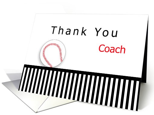 Baseball Coach Thank You, Baseball, Stripes card (655068)