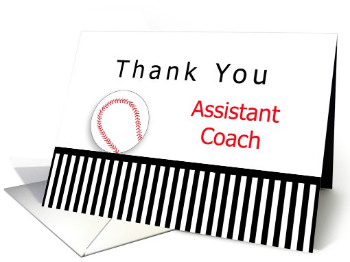 Baseball Assistant Coach Thank You, Baseball, Stripes card (655070)