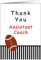 For Assistant Football Coach Thank You Card-Football, Black Stripes card