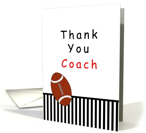 Football Coach Thank You, Football, Stripes card (655075)