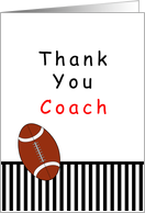 Football Coach Thank You, Football, Stripes card