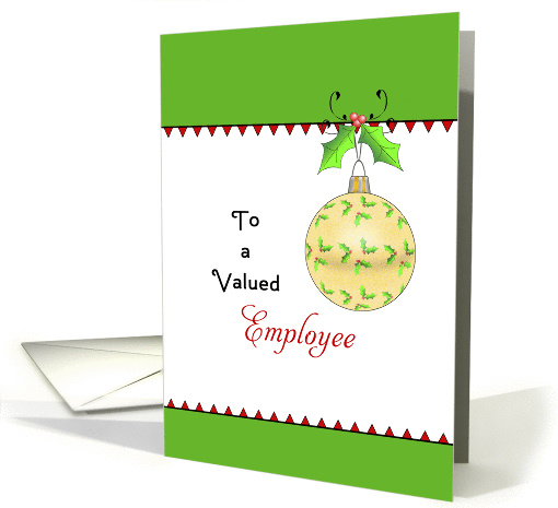 For Employee Christmas Card, Ornament, Holly, Berry card (658491)