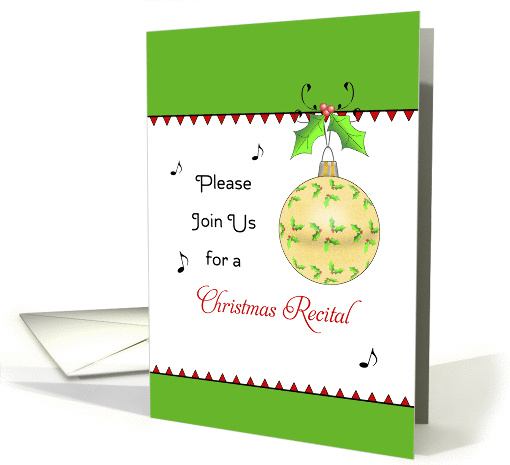 Christmas Recital Invitation, Ornament, Holly, Berry card (658510)