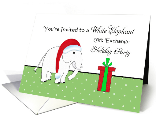 White Elephant Gift Exchange Card-Holiday Christmas Party-Present card
