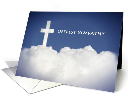 Sympathy / Bereavement / Greeting Card, Religious, Clouds, Cross card